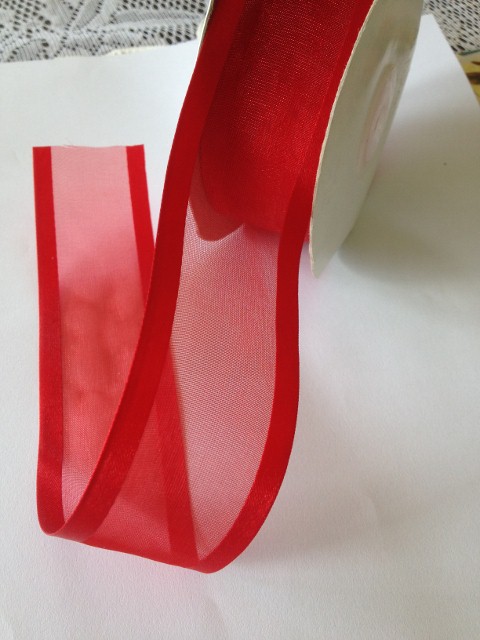 Organza Ribbon - Satin Edge - Red - Click Image to Close